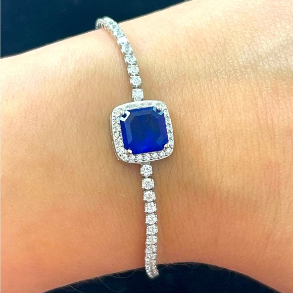 Sterling Silver Cubic Zirconia Bracelet - Picture 1 of 2